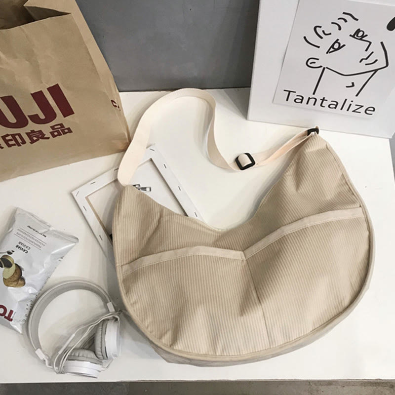 Umhängetasche für Damen, Retro-Coduroy-Patchwork, große Kapazität