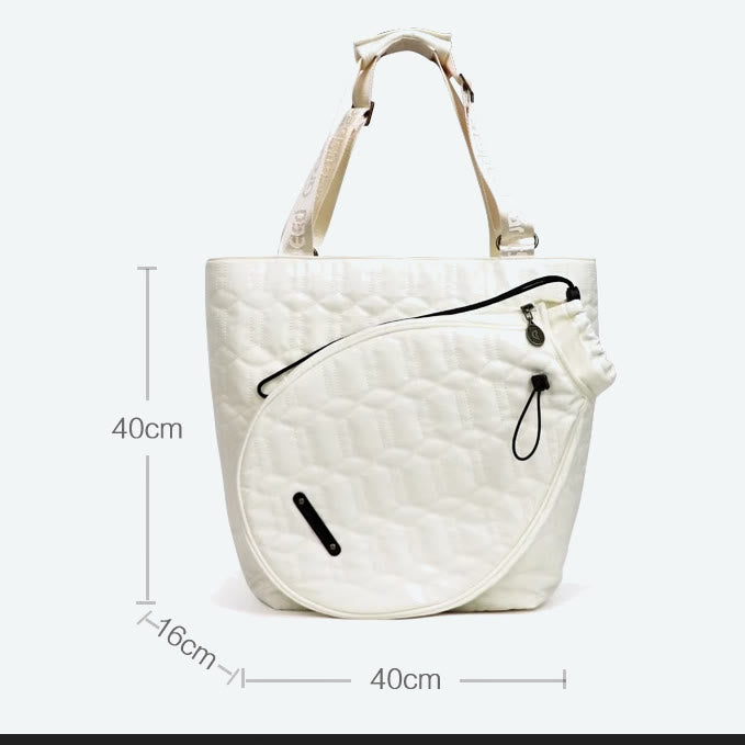 Damen Nylon Schlägertasche Weiß Outdoor Badminton Sport Schultertasche