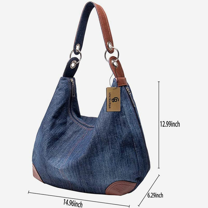 Multifunktionale klassische Denim Tote Hobo Schulter Umhängetasche
