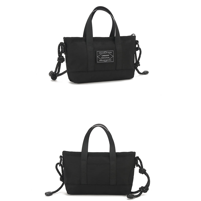 Kleine schwarze Retro-Umhängetasche für Unisex mit Henkel oben