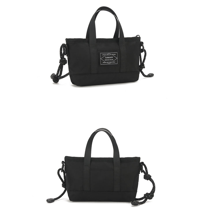 Kleine schwarze Retro-Umhängetasche für Unisex mit Henkel oben