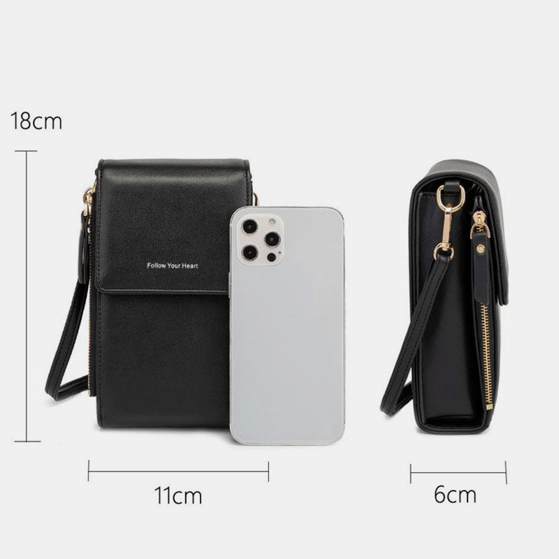 Lässige, elegante Umhängetasche mit mehreren Fächern fürs Handy