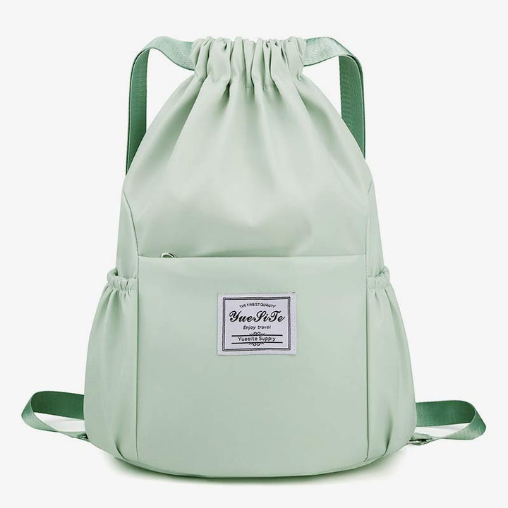 Wasserdichte String Bag Faltbarer Sport Gym Kordelzug Rucksack mit Seitentasche