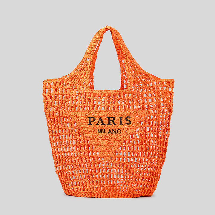 Strandtasche für Damen, gestrickte Retro-Handtasche mit ausgehöhlter Öffnung - Koralle - Stil A - image 32