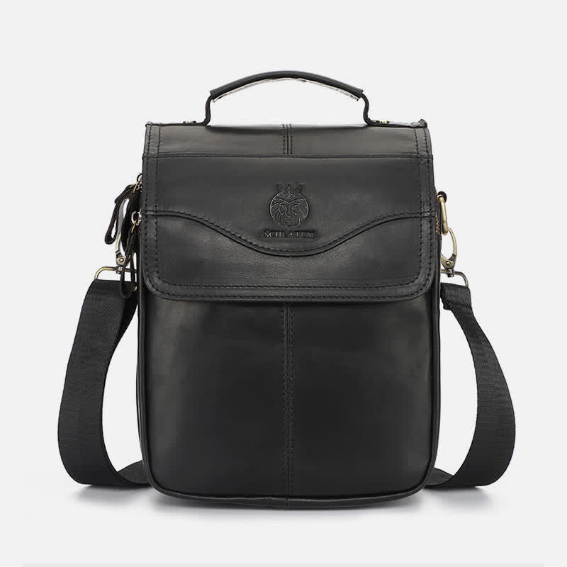 Echtes Leder Messenger Schultertasche für Männer Multi-Pocket Kleine Handtasche