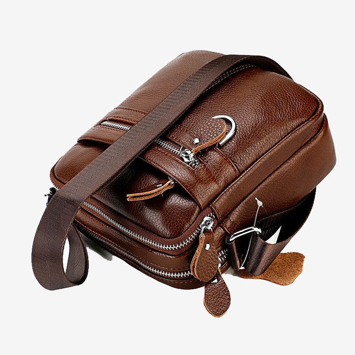 Umhängetasche für Herren, minimalistisch, aus echtem Leder, einzelne Schultertasche