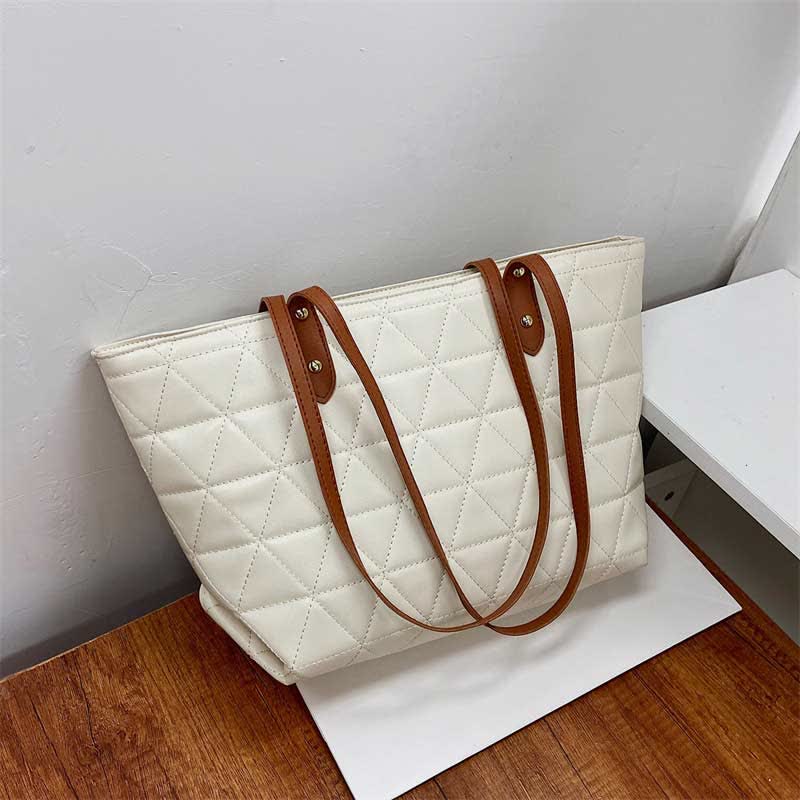 Große Kapazität Tragetaschen Gesteppte Leder Schultertasche Damen Handtasche