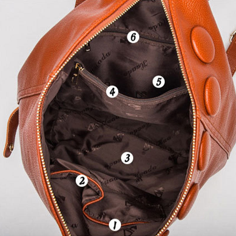 Einfarbiger Lederrucksack für Damen und Jugendliche
