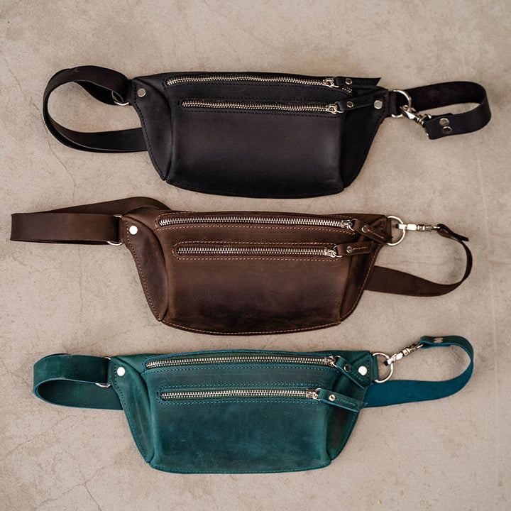 Gürteltasche für Damen und Herren, Outdoor, Hüfttasche mit Doppelreißverschluss, Brusttasche