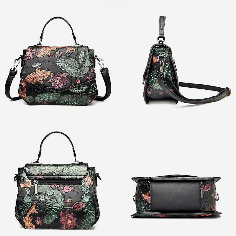 Tasche mit Henkel für Damen, große Kapazität, Umhängetasche mit ethnischer Prägung