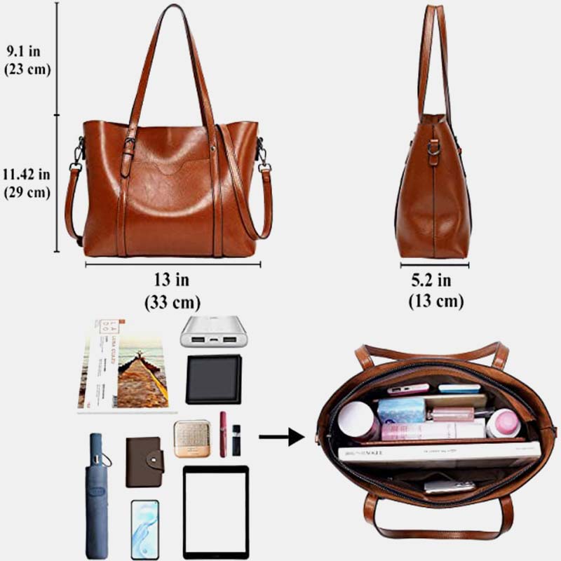 Große Tragetasche im Vintage-Stil mit großer Kapazität und Volltonfarbe