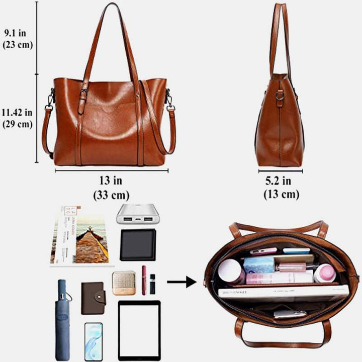 Große Tragetasche im Vintage-Stil mit großer Kapazität und Volltonfarbe