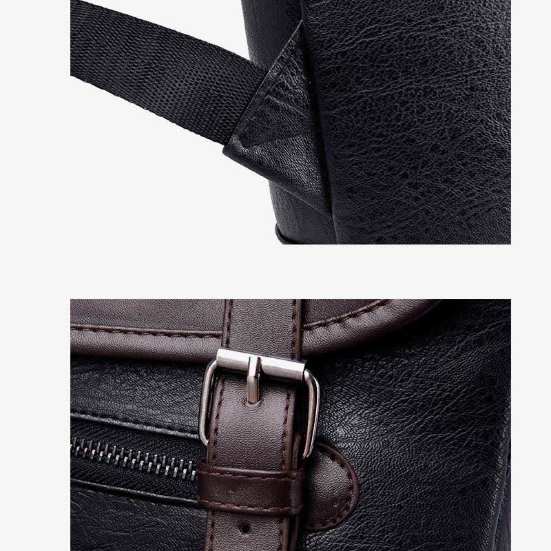Laptop-Rucksack aus Leder für Herren, großes Fassungsvermögen, für Uni, Reisen, Büro, Tagesrucksack