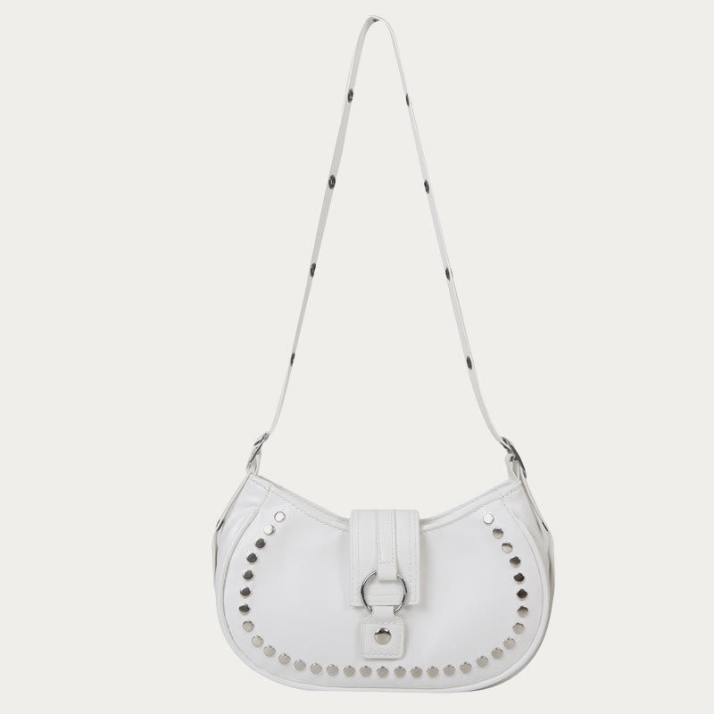 Nieten-Umhängetasche für Damen, minimalistisch, Punk, klassische Geldbörse