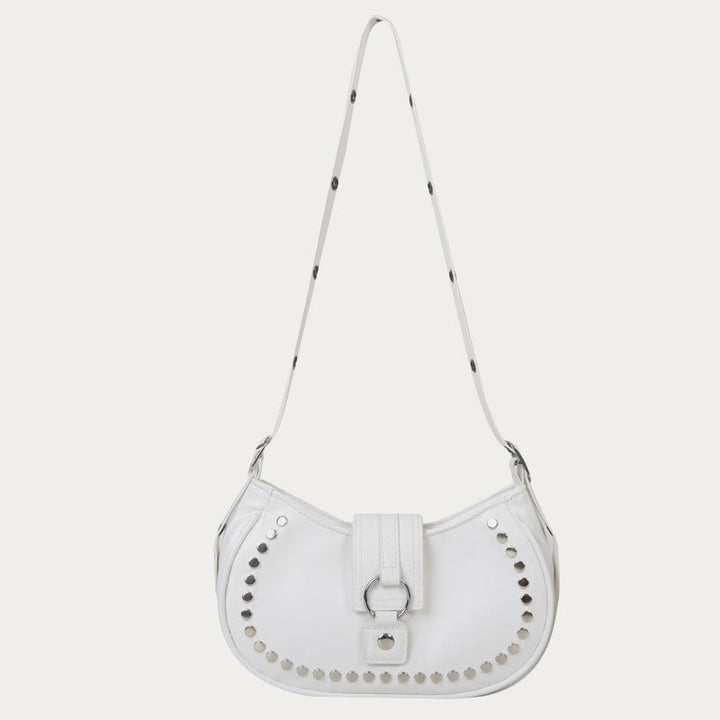 Nieten-Umhängetasche für Damen, minimalistisch, Punk, klassische Geldbörse