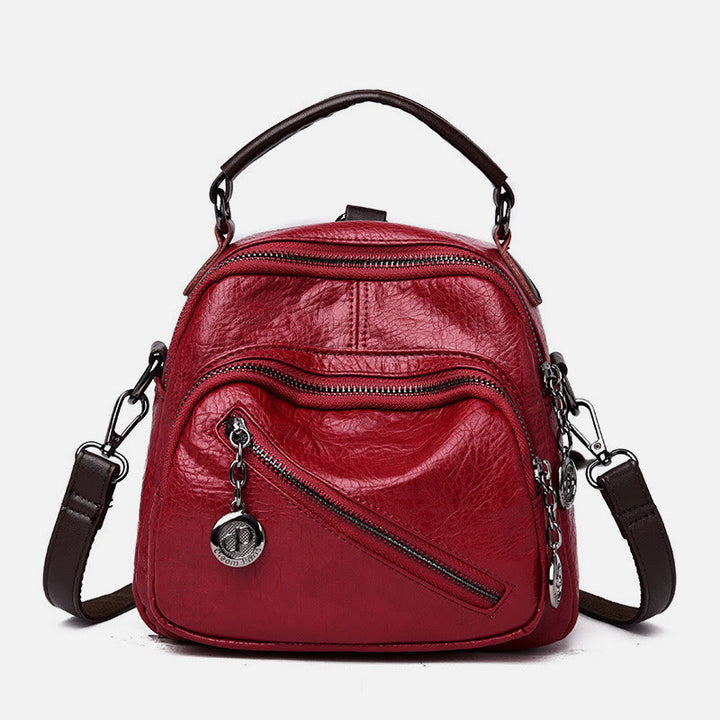 Multifunktionale, weiche Umhängetasche aus Kunstleder, umwandelbarer Rucksack - Schamottestein - image 13