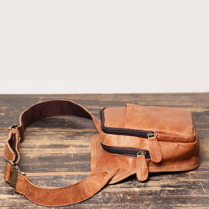 Gürteltasche für Herren aus Leder für Outdoor-Sportarten, multifunktionale Telefontasche