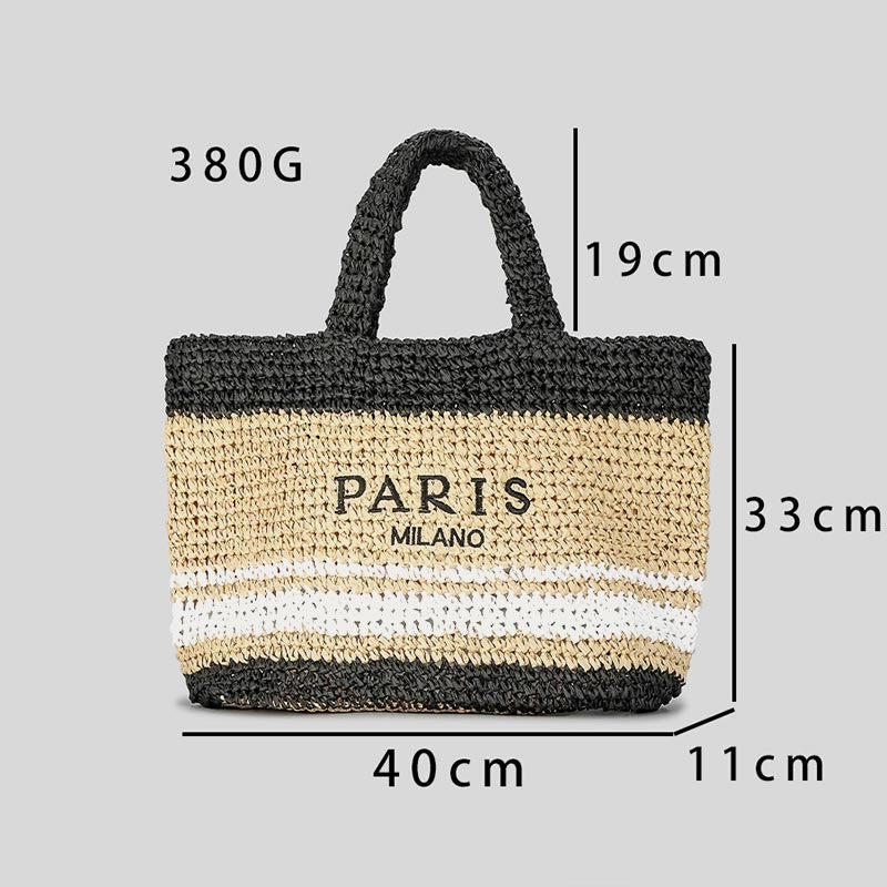 Strandtasche für Damen, Sommer, Strandparty, lässige Strohhandtasche