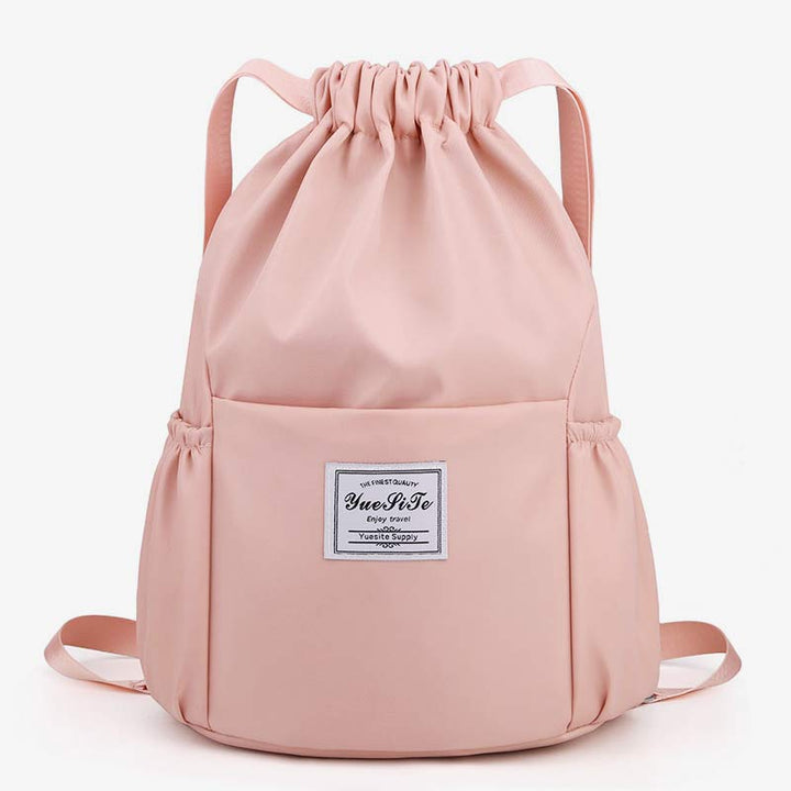 Wasserdichte String Bag Faltbarer Sport Gym Kordelzug Rucksack mit Seitentasche