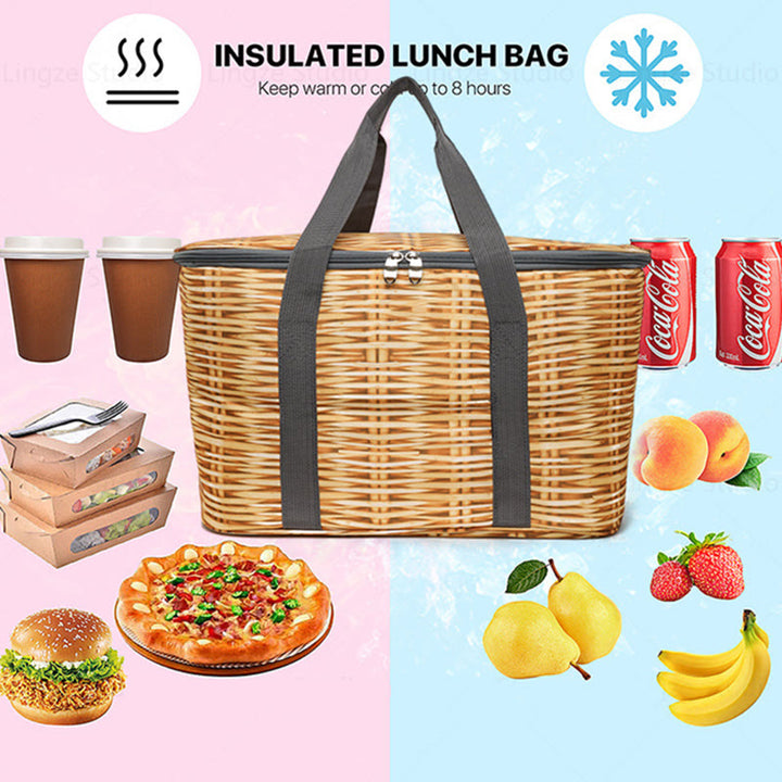 Kühltasche für unterwegs, faltbar, dicke Isolierung, Picknicktasche