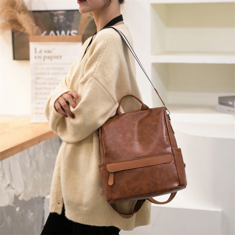 Damen Anti-Diebstahl Rucksack Geldbörsen Mehrzweck Leder Handtasche Schultertasche Reisetasche
