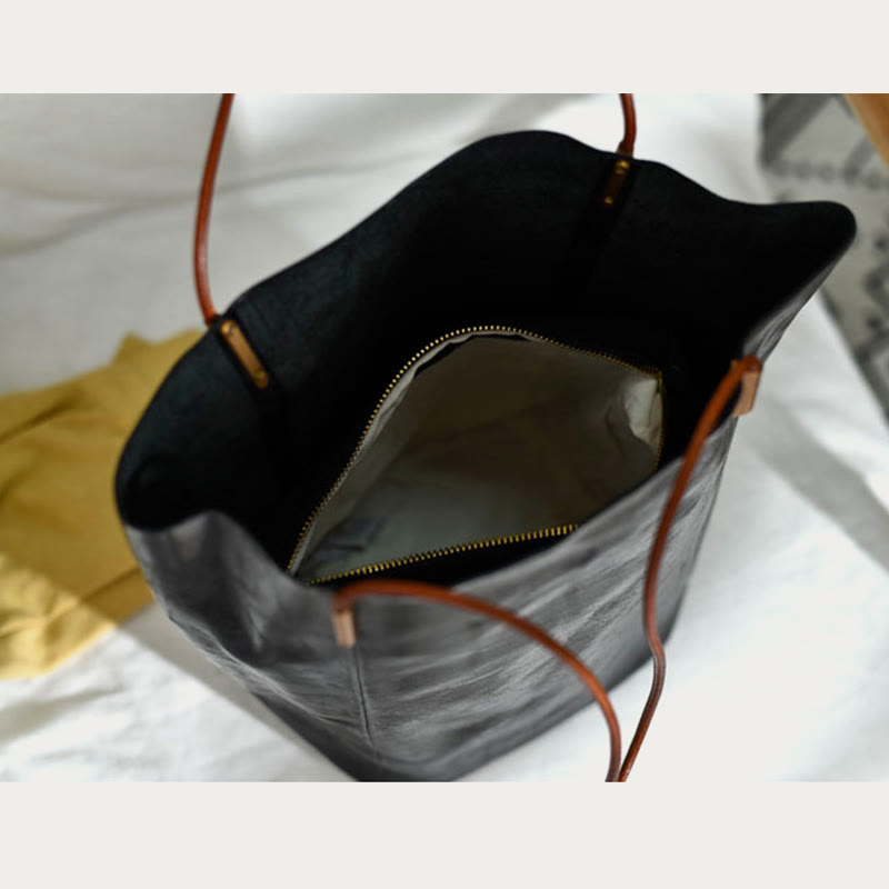 Handgemachte Einkaufstasche für Frauen große Kapazität Retro einfache Tasche