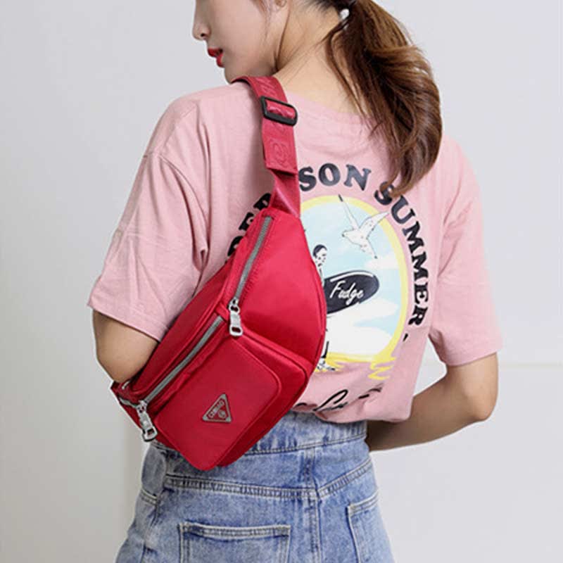 Nylon-Hüfttasche mit mehreren Taschen, leichte Brusttasche mit mehreren Tragemöglichkeiten, Hüfttasche