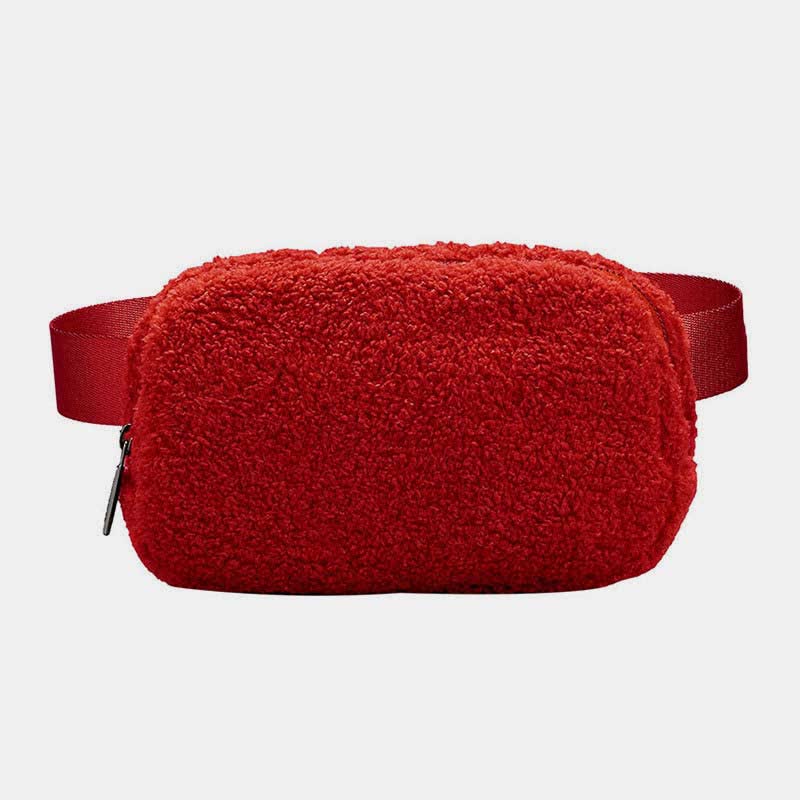Leichte Hüfttasche für Damen und Herren, weiche und warme Schultertasche aus Plüsch