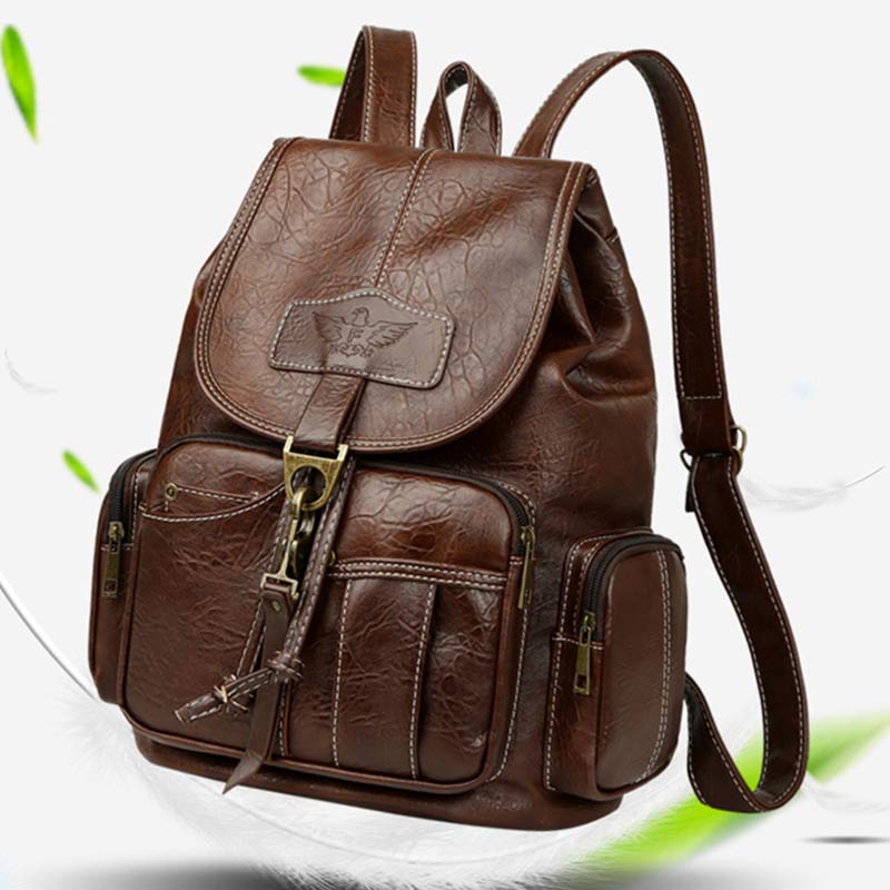 Veganer Lederrucksack für Damen, Vintage, Damen und Mädchen, lässiger Tagesrucksack