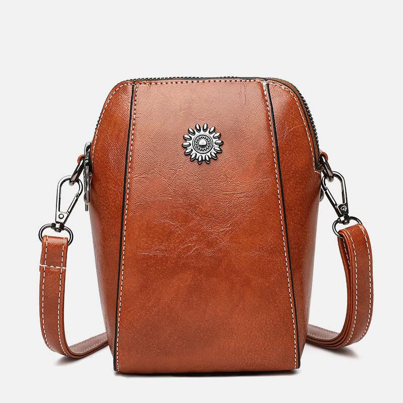 Weiche Leder-Telefontasche für Damen Crossbody Mini Bag
