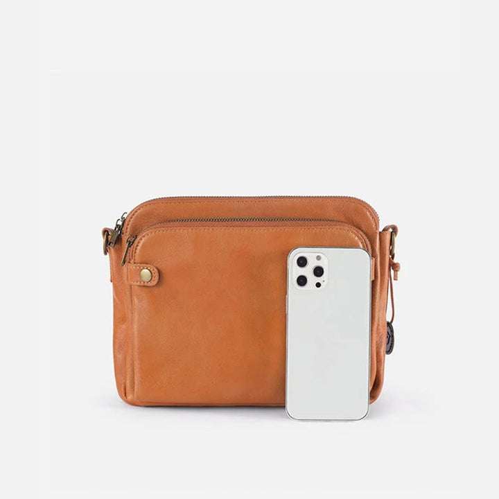 Vintage Dreilagige Umhängetasche aus Leder für Damen