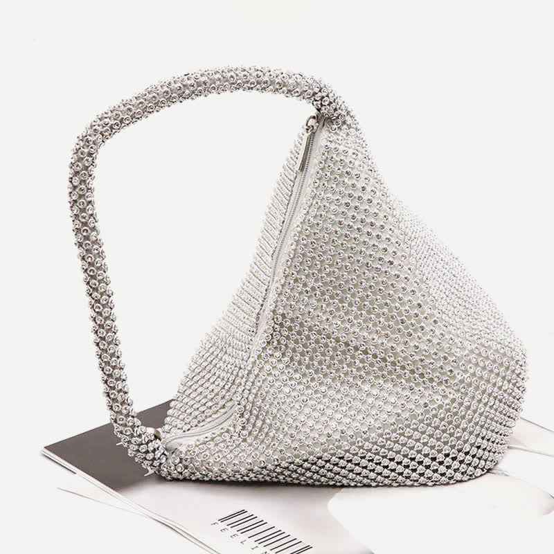 Strass-Abendtaschen, Clutch, glitzernde Gitter-Dreiecksgeldbörsen für Frauen und Mädchen