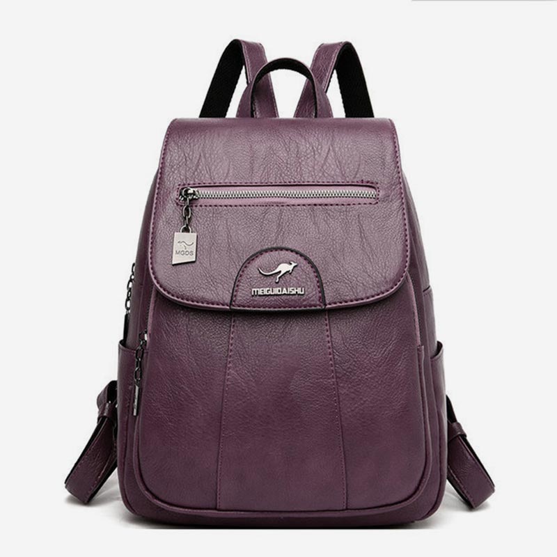 Kleiner Rucksack für Damen, weiches PU-Leder, lässiger Tagesrucksack