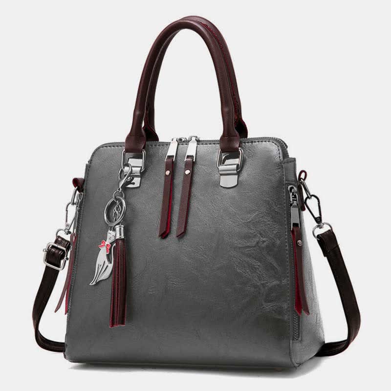 Handtaschen Geldbörsen für Frauen Vegan Leder Top-Griff Schultertasche mit Reißverschluss
