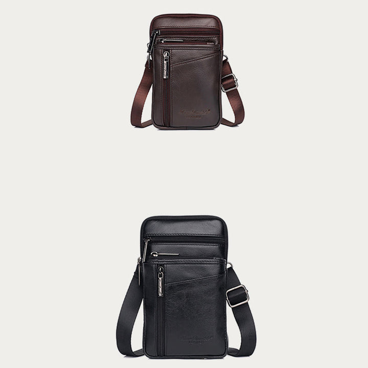 Messenger Bag für Herren, Mini-Umhängetasche aus ultradünnem Leder