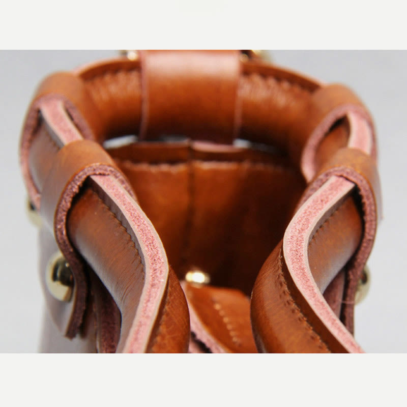 Top-Griff-Tasche für Damen, genietete Umhängetasche aus Rindsleder