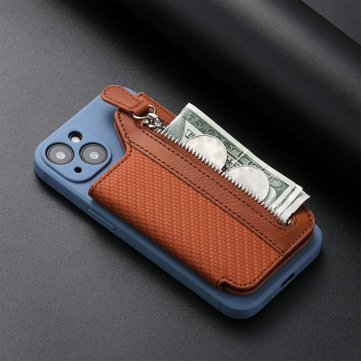 Brieftasche für Telefon Creative Stick Clamshell Style Zurück Kartenhalter
