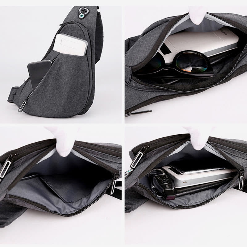 Schultertasche für Herren, wasserdicht, Nylon, tragbarer Umhängerucksack