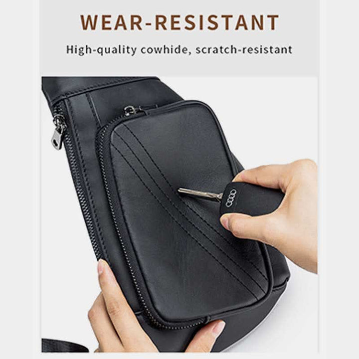Kleine Schultertasche aus echtem Leder, Umhängetasche, Brusttasche