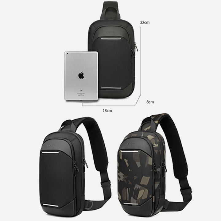 Schultertasche für Herren, Business-Umhängetasche mit USB-Ladefunktion