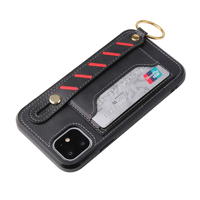 Leder-Handyhülle für iPhone und Samsung mit Kartenfach und Armband