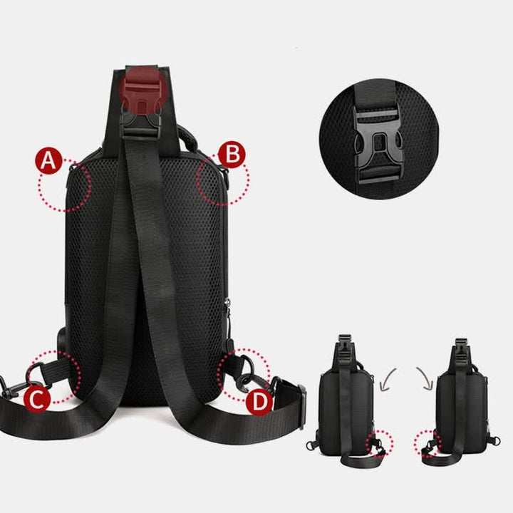 Sling-Brusttasche für Herren, lässiger Tagesrucksack mit Umhängegurt