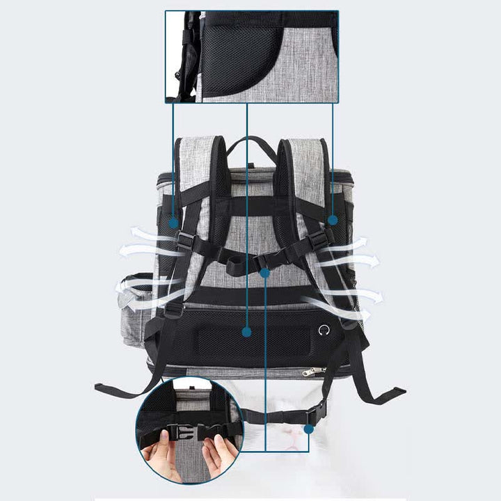 Haustier-Tragerucksack mit Taschen, Plüschmatte, Leine für Welpen und Katzen