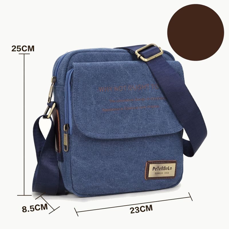 Verdickte Canvas-Tasche für Herren, bedeutende Umhängetasche mit dickem Riemen