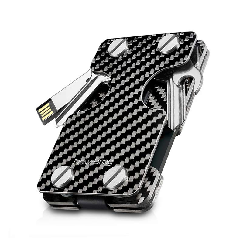 Minimalistisches Schlüssel-Organizer-Kartenetui aus Aluminium