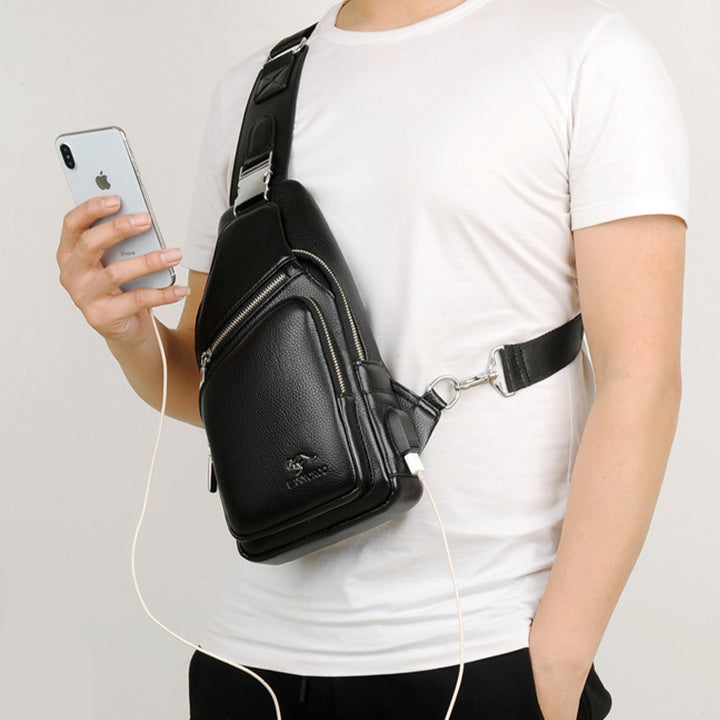 Diebstahlsichere Schultertasche mit großer Kapazität und USB-Aufladung