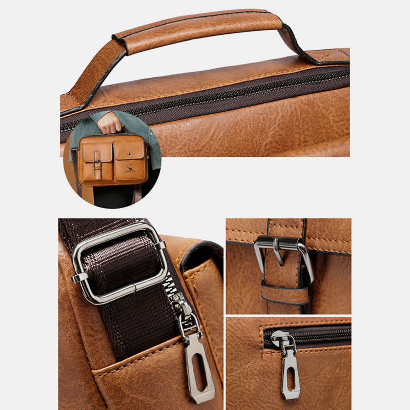 Herren Messenger Bag Wasserdichte Vintage Leder Aktentasche Satchel Umhängetasche