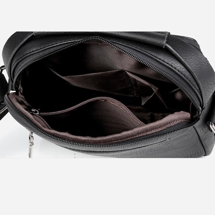 Messenger Bag für Herren, lässige Umhängetasche aus PU-Leder