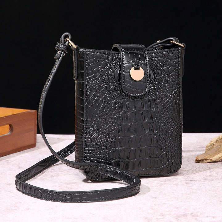 Umhängetasche für Damen, Retro-Krokodilmuster, Handytasche