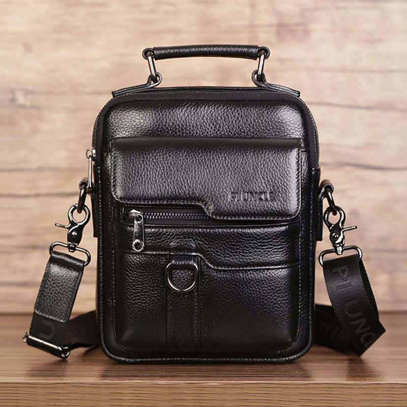 Umhängetasche aus echtem Leder, Vintage-Umhängetasche, Messenger-Handtasche für Herren